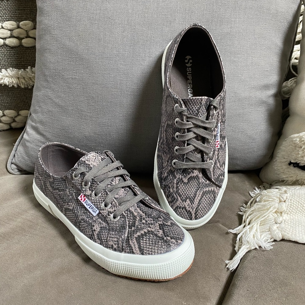 Superga Snake Print Sneakers - Gray